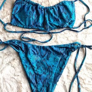 Womens Large Animal Print Bikini Bathing Suit CLEAN EUC